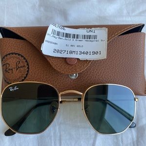 Ray-Ban gold hexagonal sunglasses